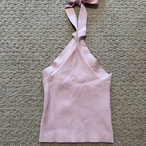 Aritzia tie halter crop top